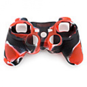Protective Dual-Color Silicone Case for PS3 Controller (Red and Black)