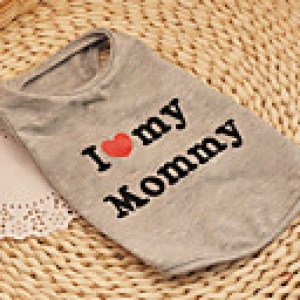 Dog / Cat Shirt / T-Shirt Gray Summer / Spring/Fall Hearts / Letter  Number Fashion