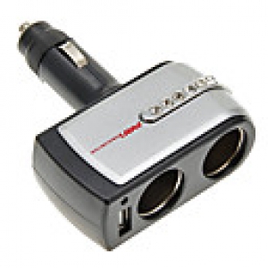 2-in-1 12V/24V DC Car Lighter Double Power Adapter Socket Splitter