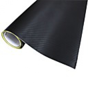 Merdia Decoration 3D PVC Carbon Fiber Film Wrap Sticker for Car- Black (50 x 20cm)