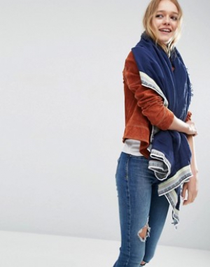 ASOS Oversized Scarf With Aztec Trim Detail
