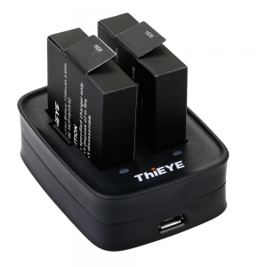 Thieye Dual Battery ChargerWith 1100mAh Two Li-on Batteries Quick Charging When Shooting