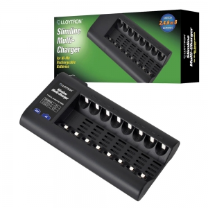 Lloytron 8 Bay AAA and AA Battery Charger for AAA and AA Rechargeable Batteries