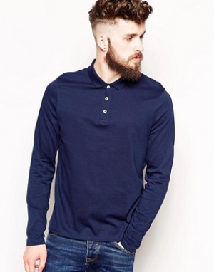 ASOS Long Sleeve Polo Shirt In Jersey