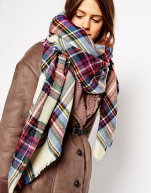 ASOS Oversized Square Scarf In Check
