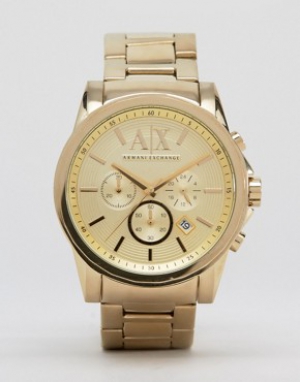 Armani Exchange Chronograph Gold Stainless Steel Strap Watch AX2099