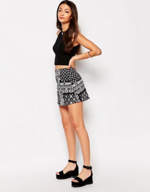 Motel Annie Skirt in Scarf Print