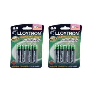 Lloytron ACCU DIGITAL AA HR06 NiMH Rechargeable Batteries 800mAh - Extra Value 8 Pack