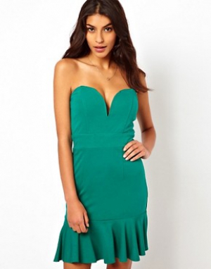TFNC Dress With Plunge Neck