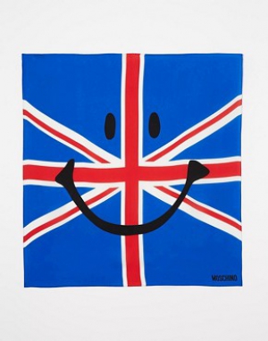 Moschino UK Smiley Flag Silk Scarf