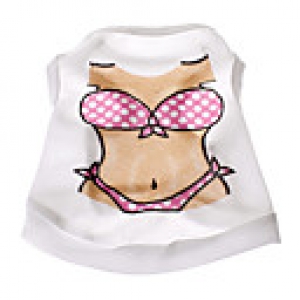 Dog Shirt / T-Shirt White Summer Cartoon