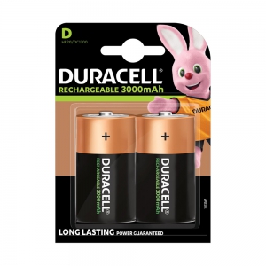 Duracell D Cell Rechargeable Batteries HR20 MN1300 NiMH 3000mAh - 2-Pack