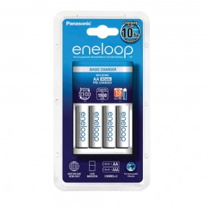 Panasonic AAA and AA Battery Charger with 4x AA ENELOOP Rechargeable Batteries - BQ-CC51