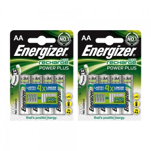 Energizer Accu AA Rechargeable Batteries NiMH Power Plus 2000mAh Capacity HR06 - Value 8 Pack