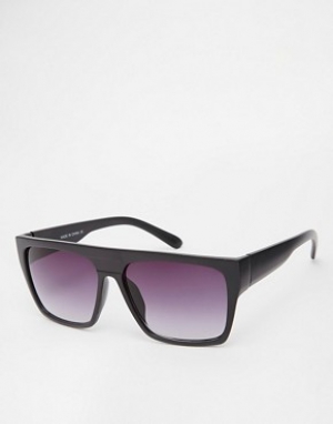 ASOS Chunky Flat Brow Sunglasses In Black