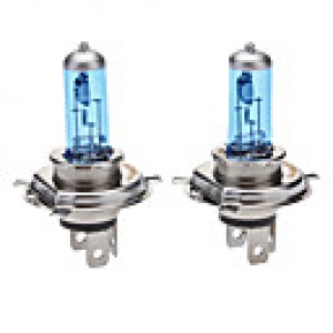 H4 Super White Car Light Bulbs 100W (2-Pack/DC 12V)