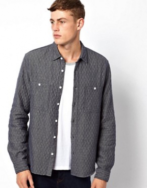 ASOS Denim Shirt in Long Sleeve with Padding
