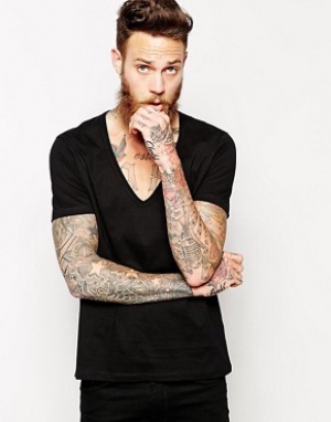 ASOS T-Shirt With Deep V Neck
