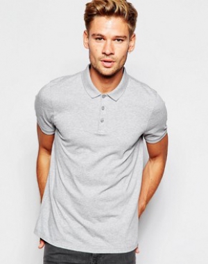 ASOS Jersey Polo In Grey