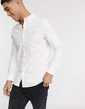 Farah Oxford Shirt with Button Down Collar in Slim Fit