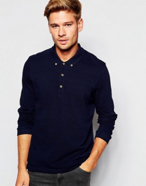 ASOS Polo Shirt With Long Sleeves In Pique