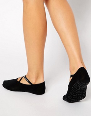 Calvin Klein Ballet Liner Socks with Criss Cross Elastic in Black