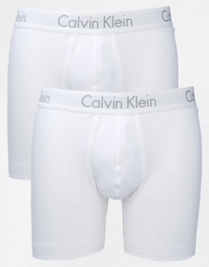 Calvin Klein 2 Pack White Boxer Trunks